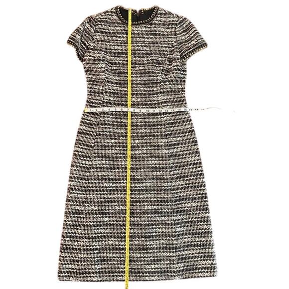 Vintage Mollie Parnis x Saks Fifth Avenue Tweed Dress Black White Gold A-Line - Picture 4 of 16